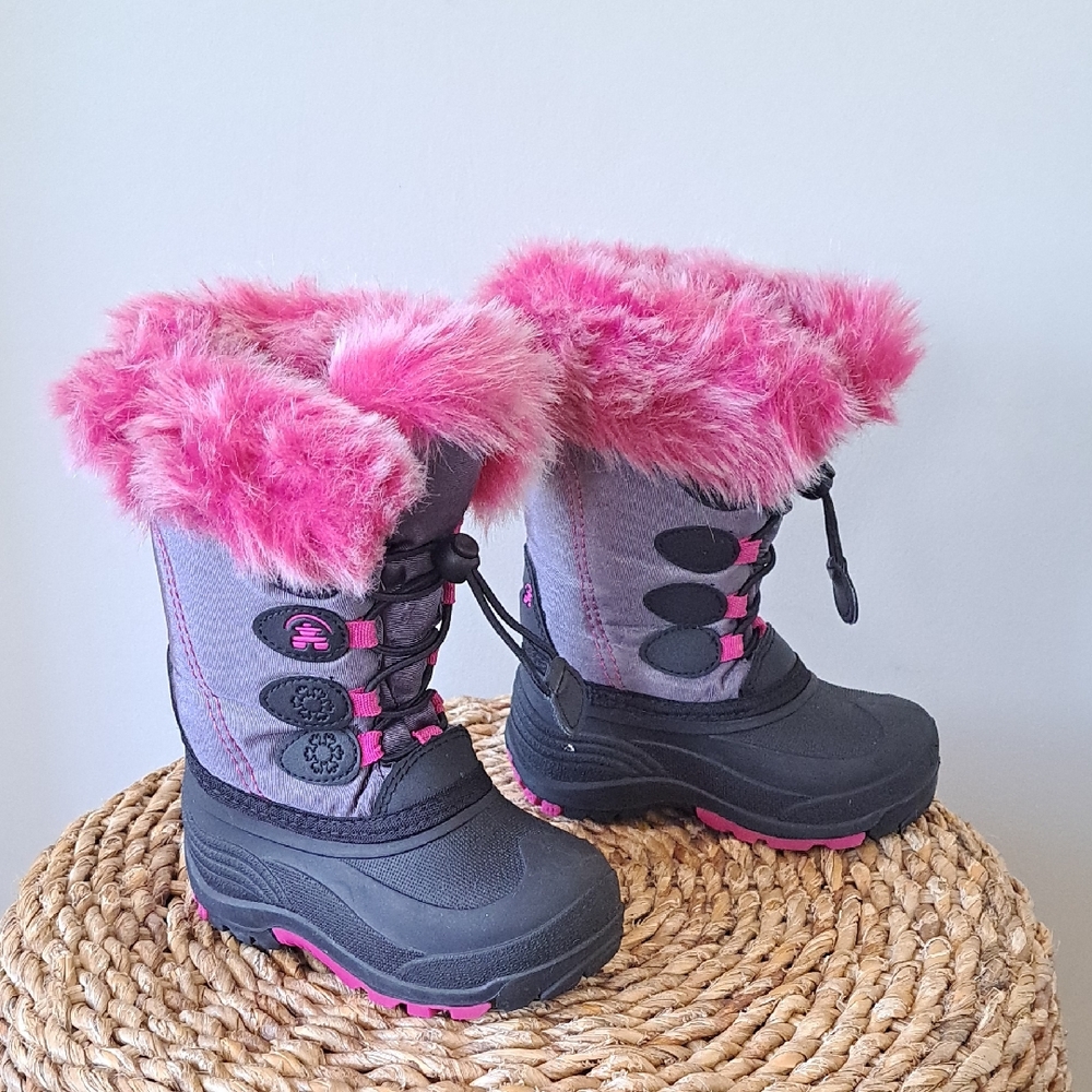 Kamik Toddler Girls Grey Nylon Waterproof/Insulated‎ Winter/Snow/Outdoor Boots 9